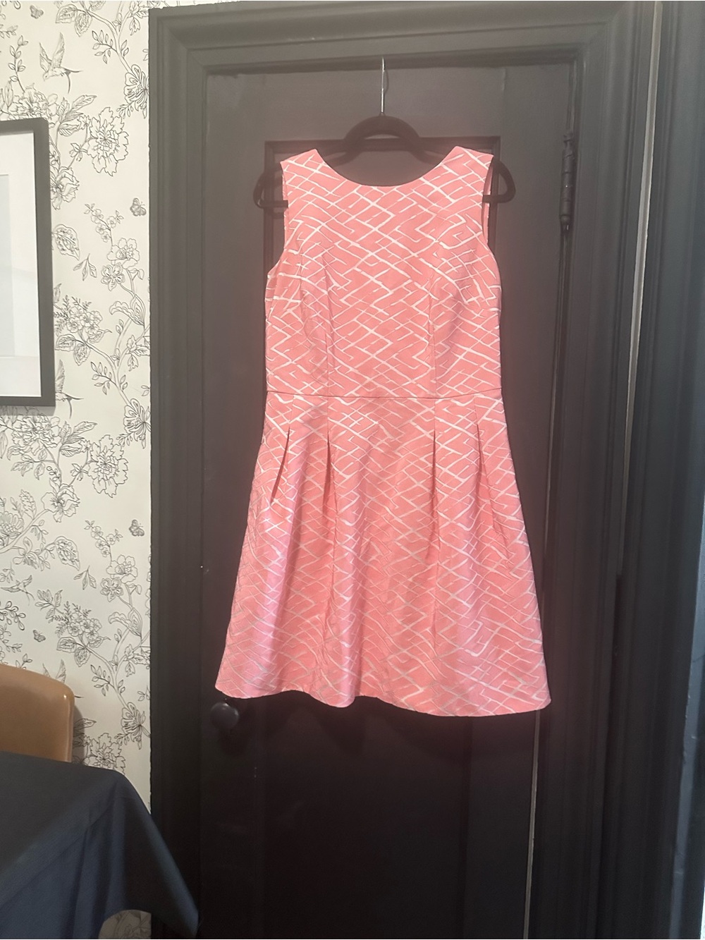 Donna Ricco Coral Pink Fit-and-Flare Dress